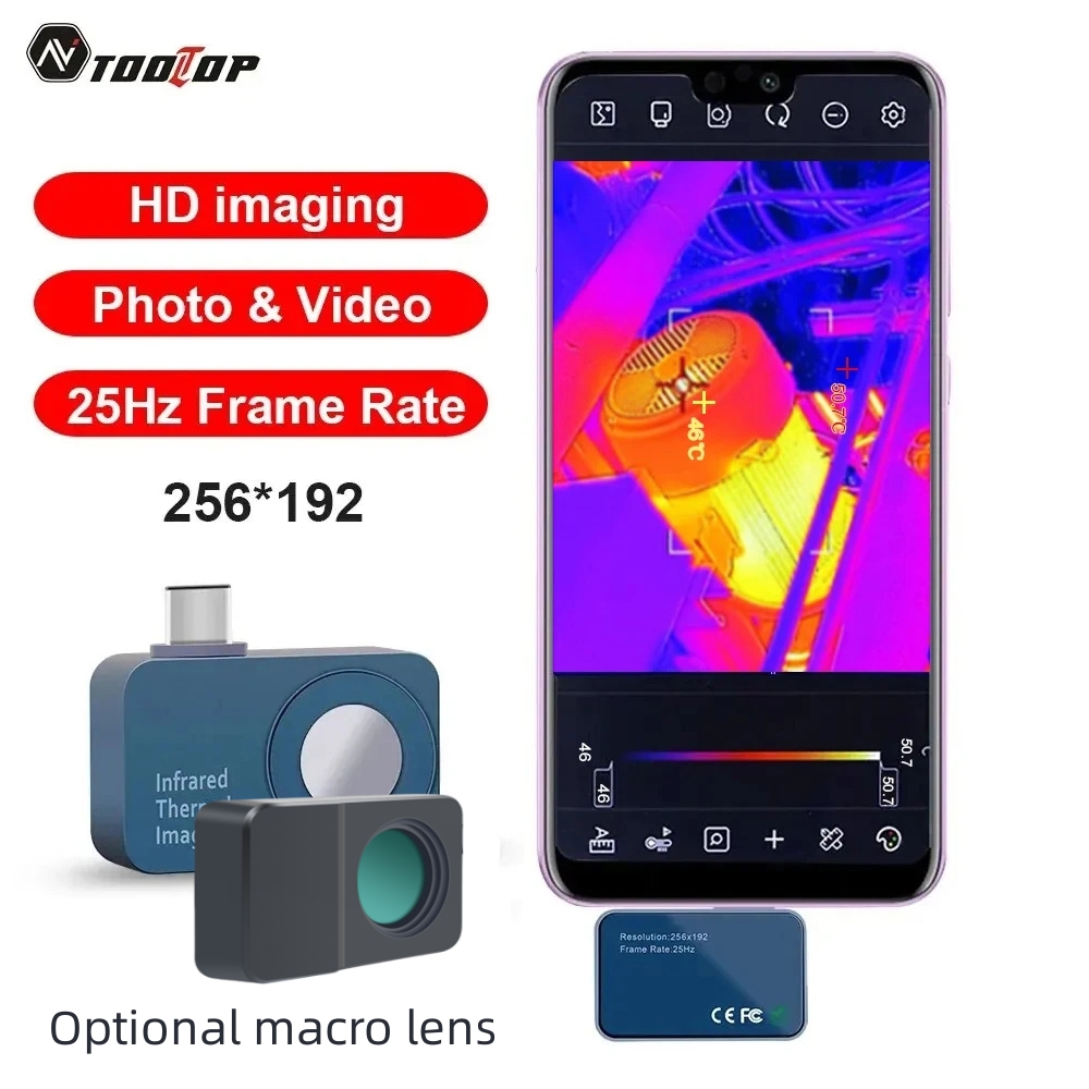 Infiray P2 Pro Macro Lens - TOOLTOP T7 256*192 Android Tip-C termal
