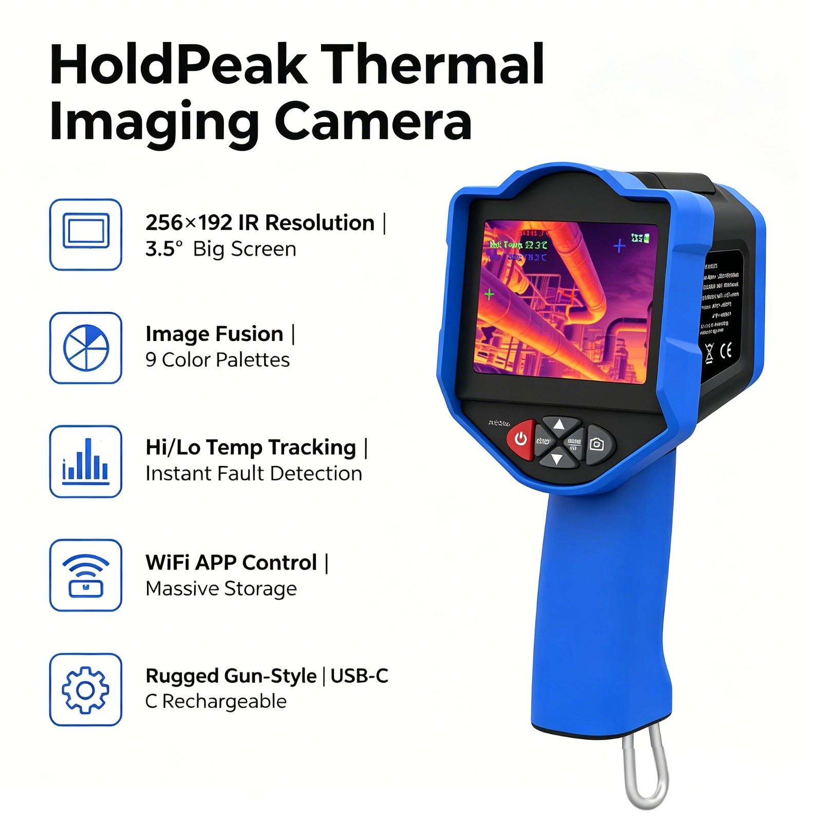 Thermal Imaging Camera 256X192 - HoldPeak Termal Görüntüleme Kamerası 256x192 IR